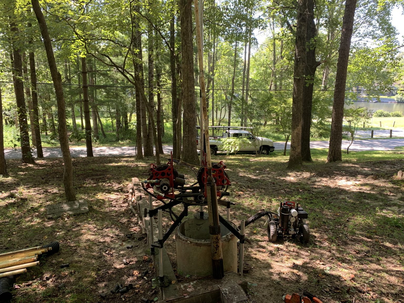 An image of a well pump receiving maintenance